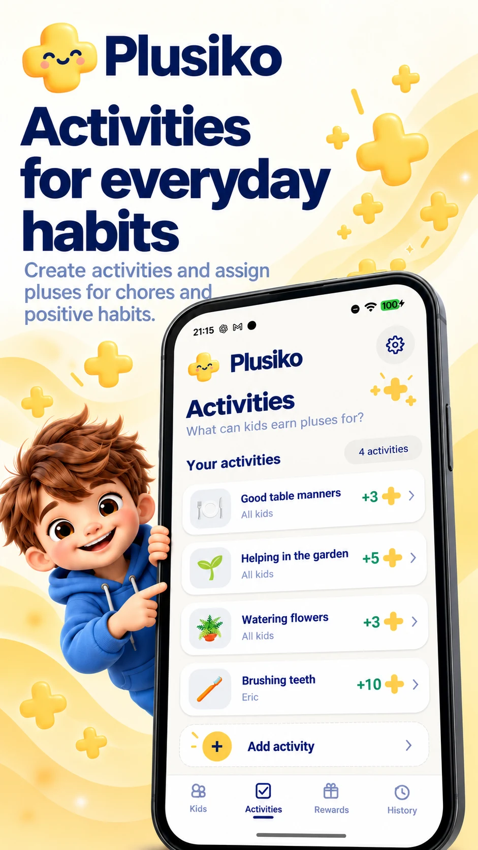 Plusiko activities list